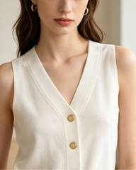 Lightweight Cotton Viscose Blend Relaxed Fit Blouse