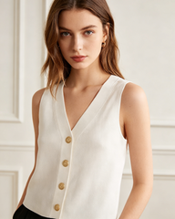 Lightweight Cotton Viscose Blend Relaxed Fit Blouse
