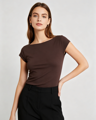 Soft Fitted Built-in Pad Casual Tee